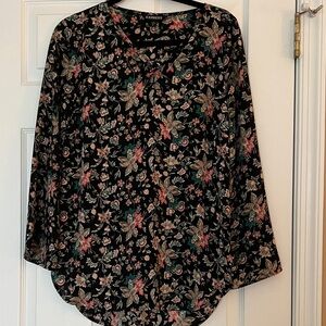 Express NWOT Black Floral Blouse